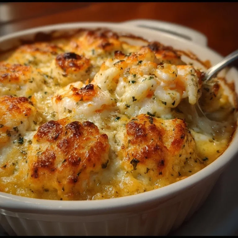 Cheddar Bay Biscuit Seafood Bake served with fresh ingredients and herbs