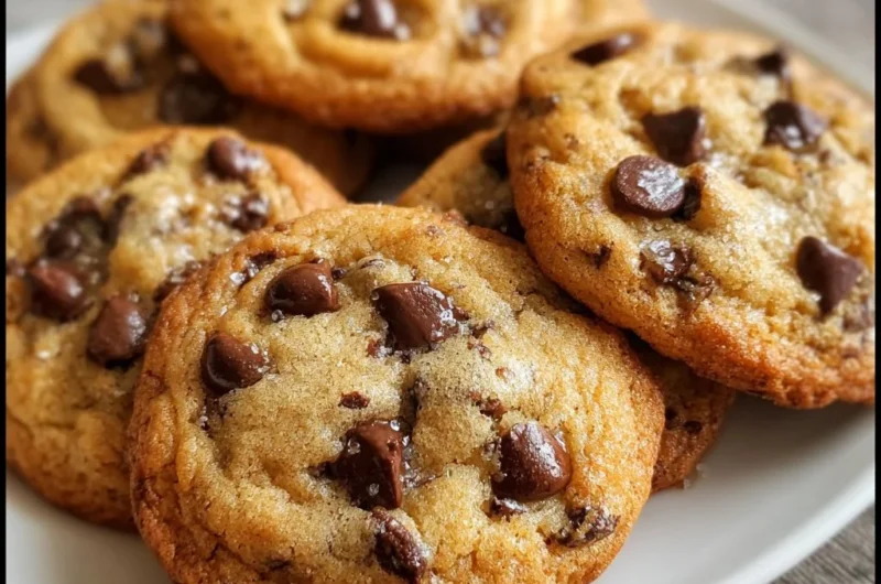 Chewy banana chocolate chip cookies with melted chocolate chunks and ripe bananas.