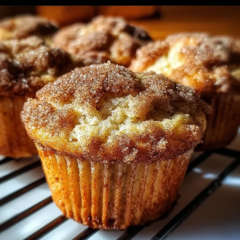 Freshly baked cinnamon muffins topped with sugar and cinnamon blend