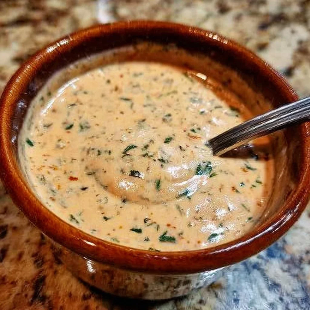 Homemade Louisiana Remoulade Sauce served in a bowl with seafood